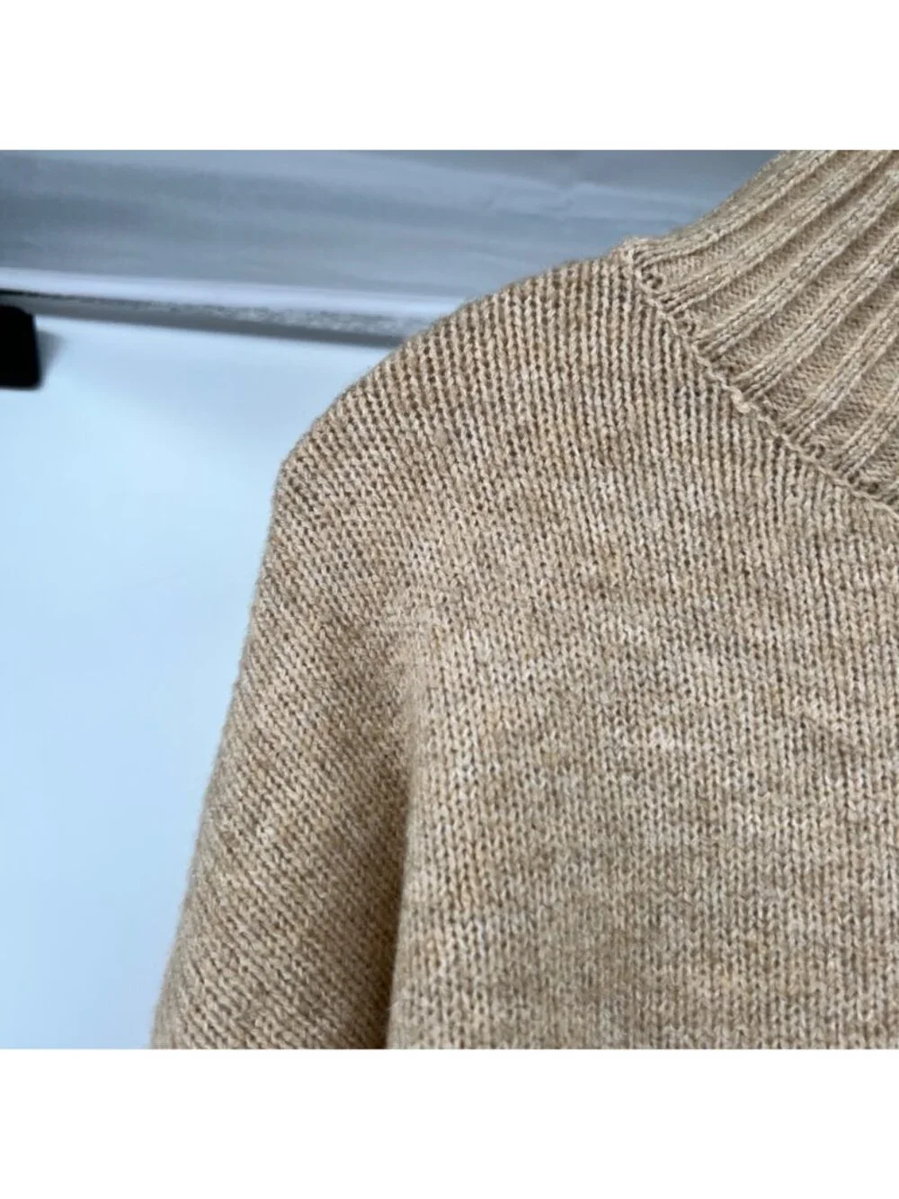 Double Zero Womens Knit Sweater Tan Mock Neck Size Large